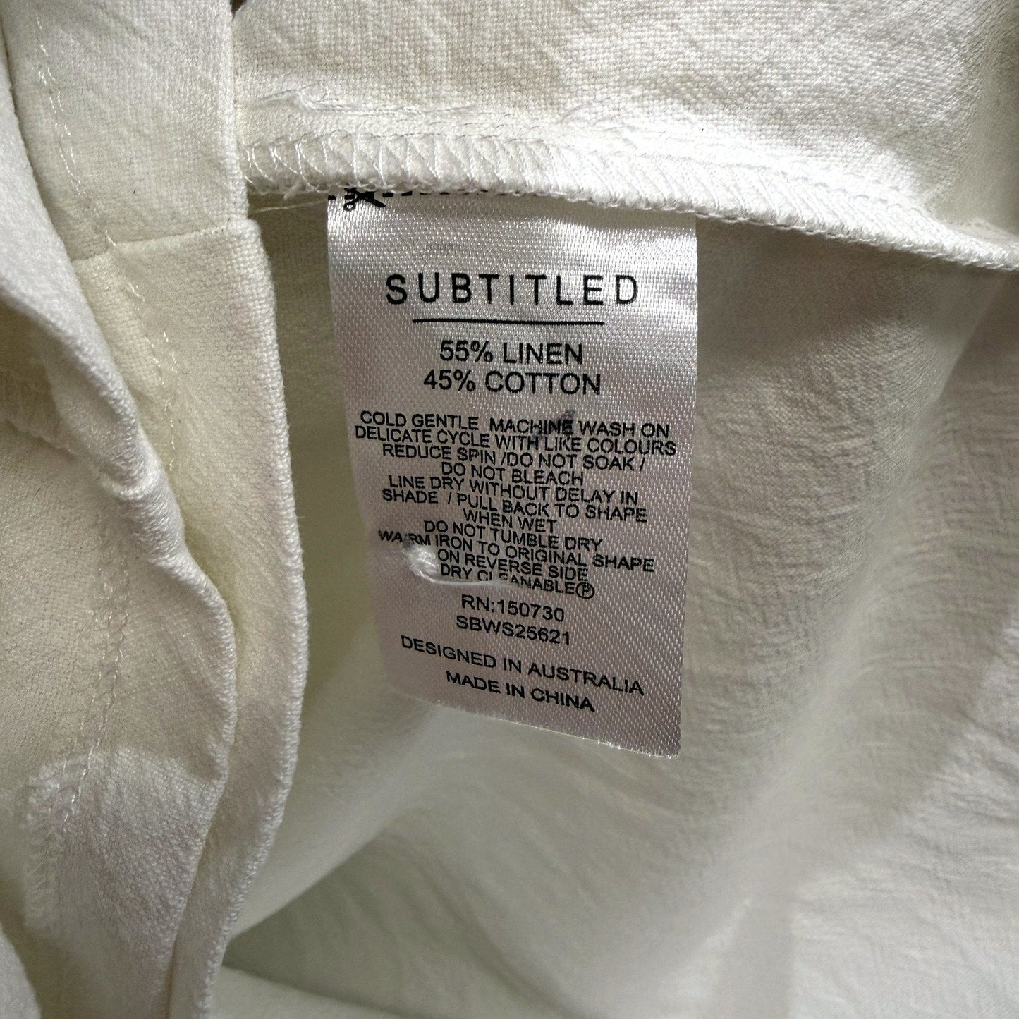 Subtitled Womens Linen Playsuit White Lightweight Casual One-Piece Size S NEW