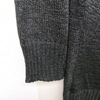 Christopher Ari Womens Pullover Sweater Ruffle Trim Linen Blend Black Size L