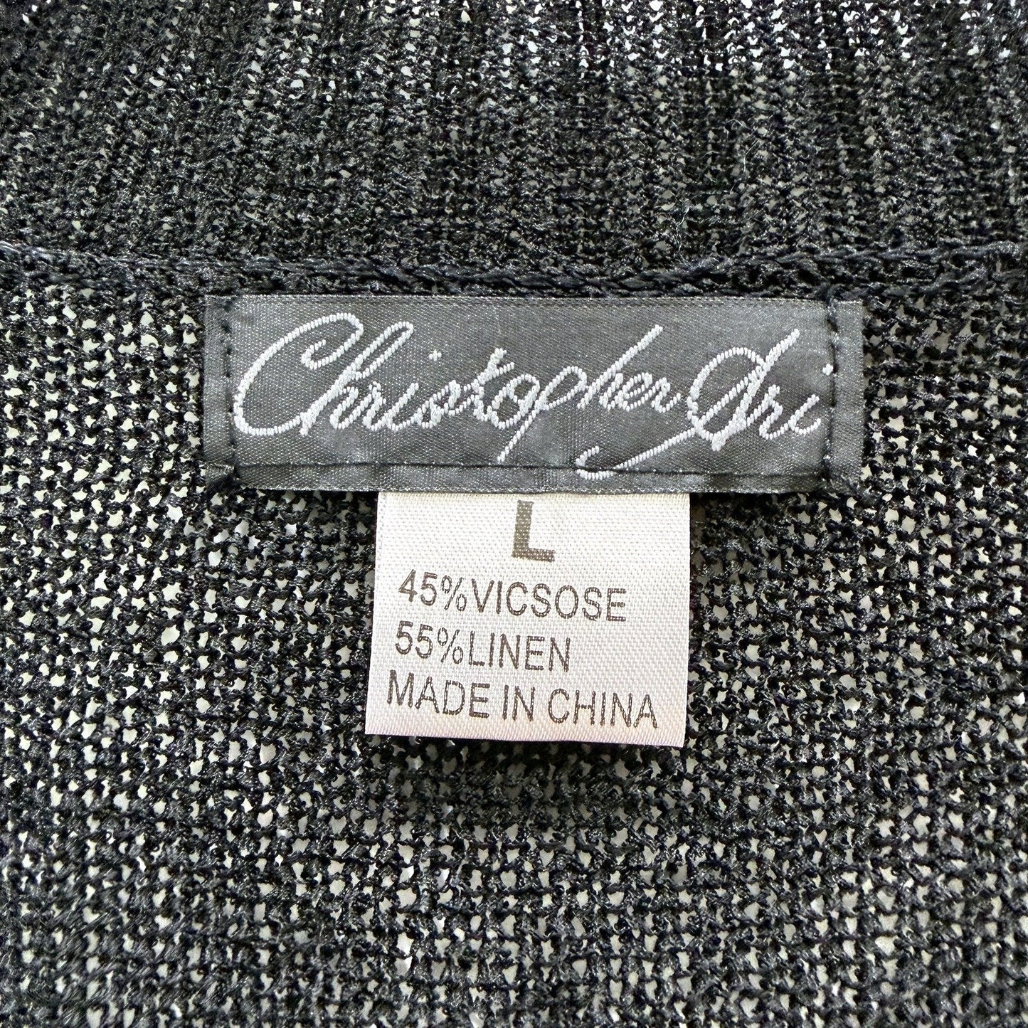 Christopher Ari Womens Pullover Sweater Ruffle Trim Linen Blend Black Size L