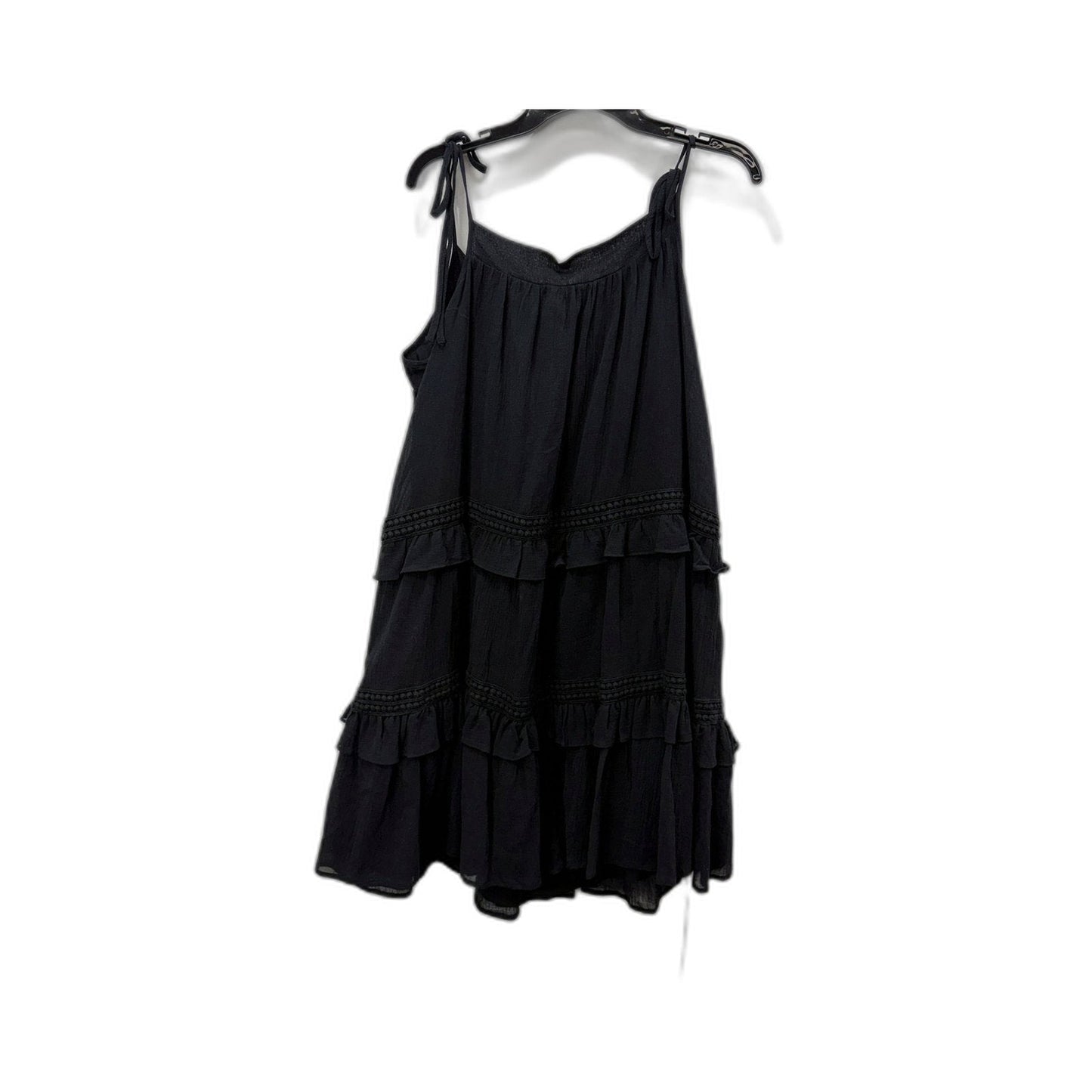 Decjuba Womens Hayley Trim Detail Dress Black Tie Strap Embroidered Size S NEW