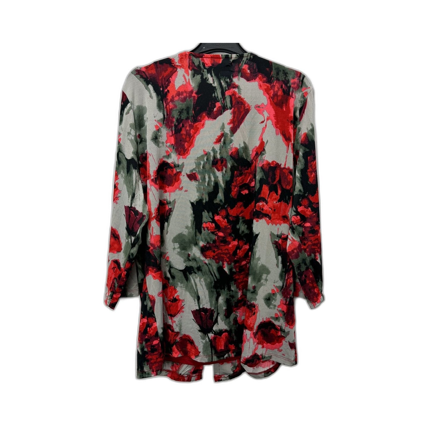 Ted Lapidus Womens Floral Print Kimono Jacket Polyester Multi Color Size XL
