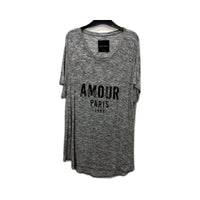 Decjuba Womens Oversized Gray Pullover Sweatshirt in Size Large