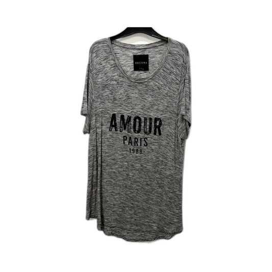 Decjuba Womens Oversized Gray Pullover Sweatshirt in Size Large