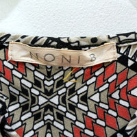 Noni B Womens Geometric Print Pullover Blouse Multi Color Size XL