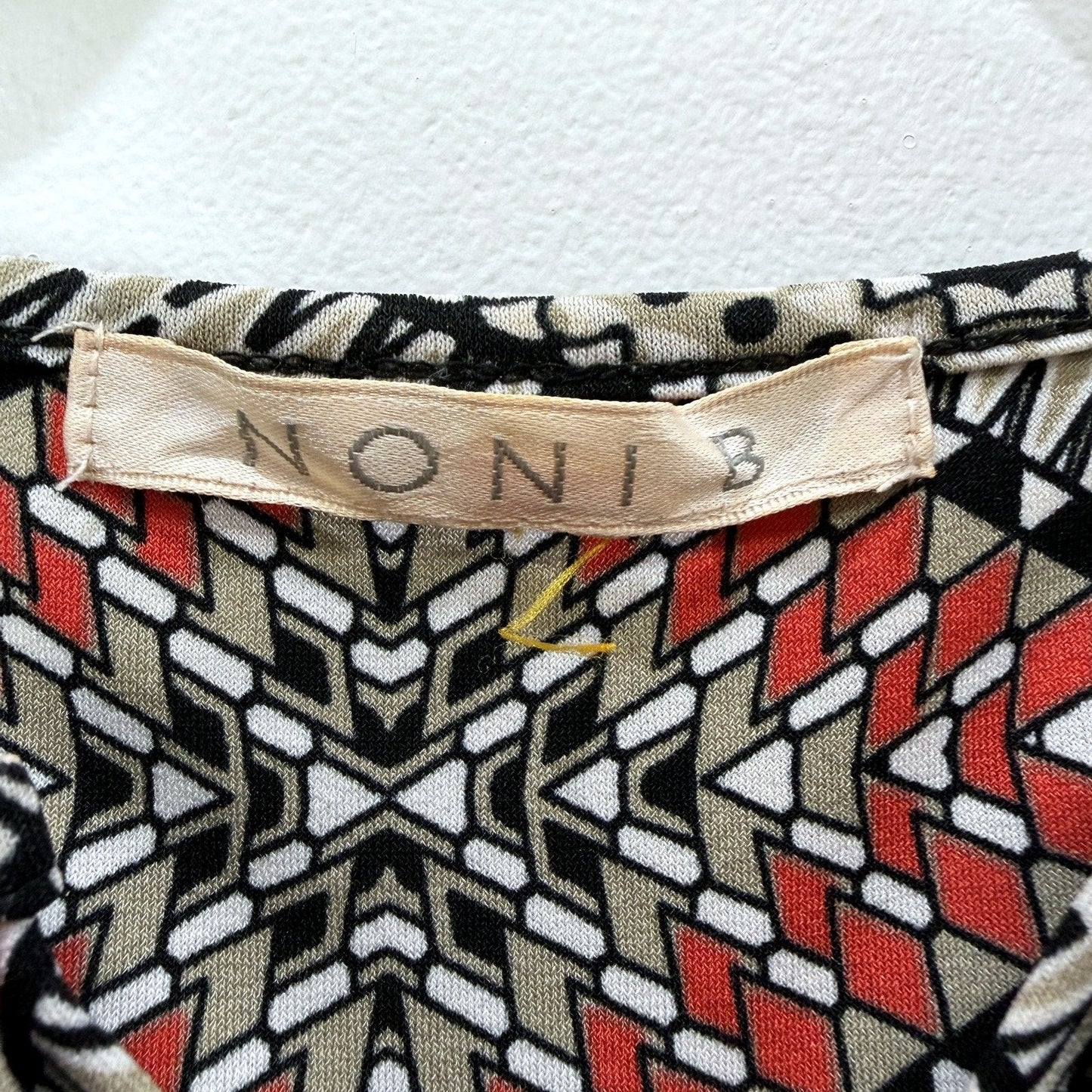 Noni B Womens Geometric Print Pullover Blouse Multi Color Size XL