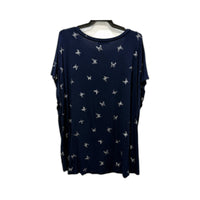 Just Jeans Womens Pullover T-Shirt Navy Blue Stretchy Viscose Elastane Size 24