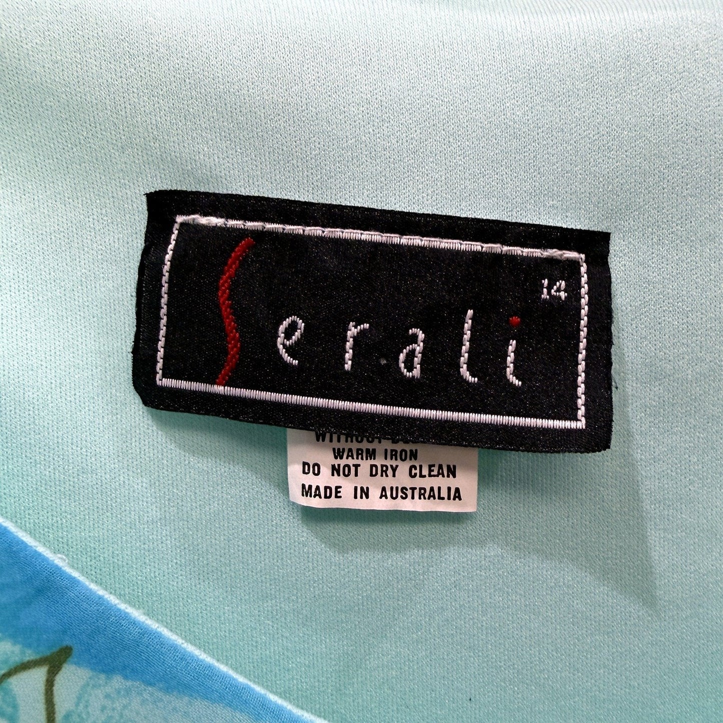 Serali Womens Floral Print Pullover Blouse Turquoise Multi Color Size 14