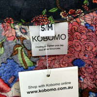 Kobomo Womens Floral Print Tunic Dress Casual Boho Multi Color Size S/M NEW