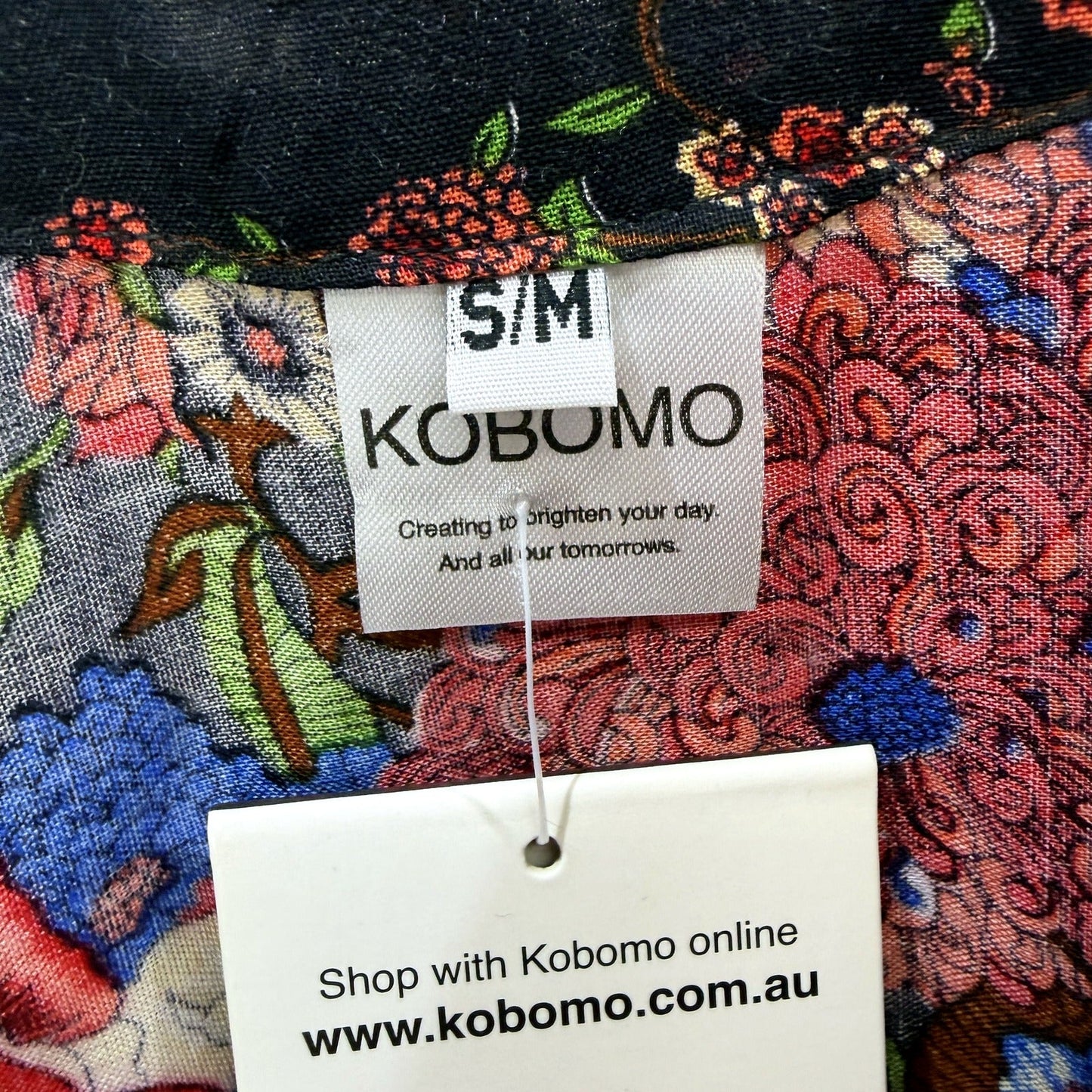 Kobomo Womens Floral Print Tunic Dress Casual Boho Multi Color Size S/M NEW