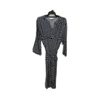 Black Pepper Womens Striped Midi Dress in and White, Size 16 NEW