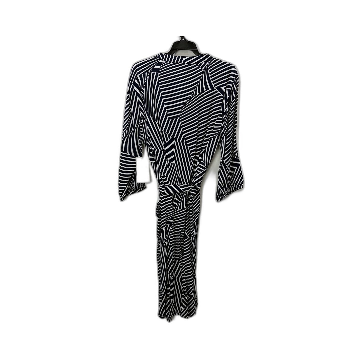 Black Pepper Womens Striped Midi Dress in and White, Size 16 NEW