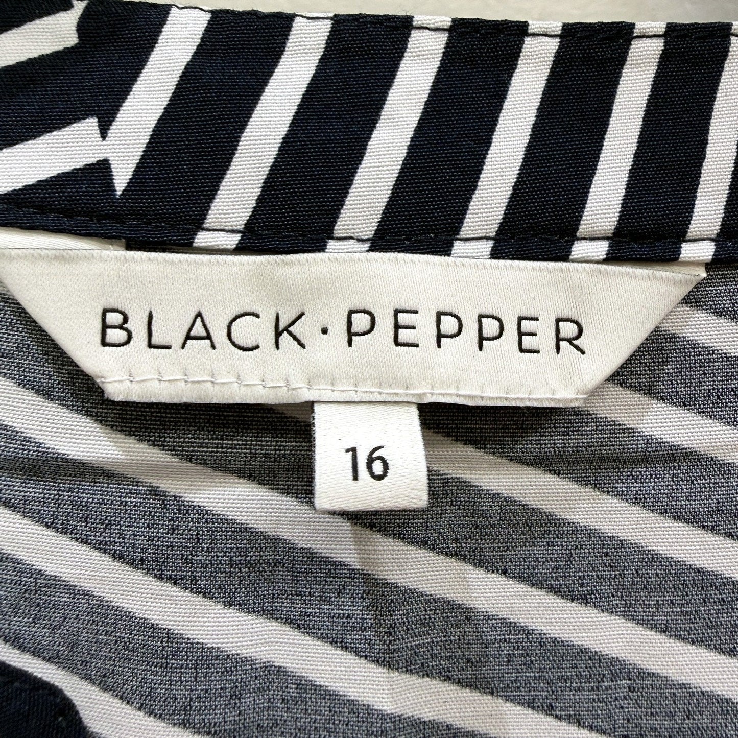 Black Pepper Womens Striped Midi Dress in and White, Size 16 NEW