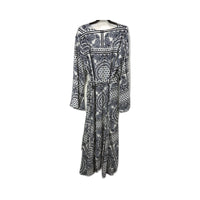 Sweet Lemon Womens Paisley Print Maxi Dress Floral Boho Blue and White Size NEW