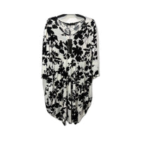 Whispers Womens Floral Print Dress Casual Feminine Lightweight Black and NEW