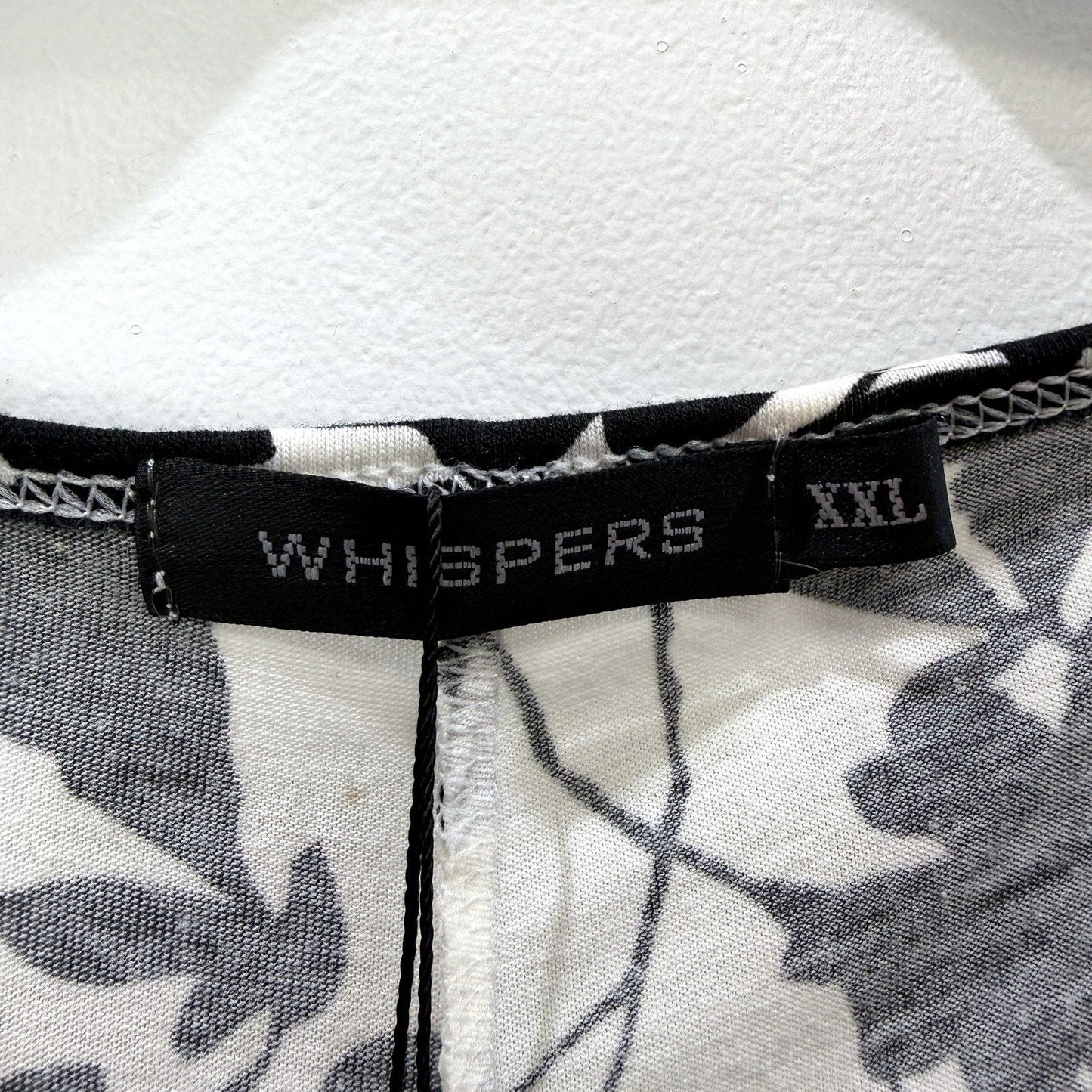 Whispers Womens Floral Print Dress Casual Feminine Lightweight Black and NEW