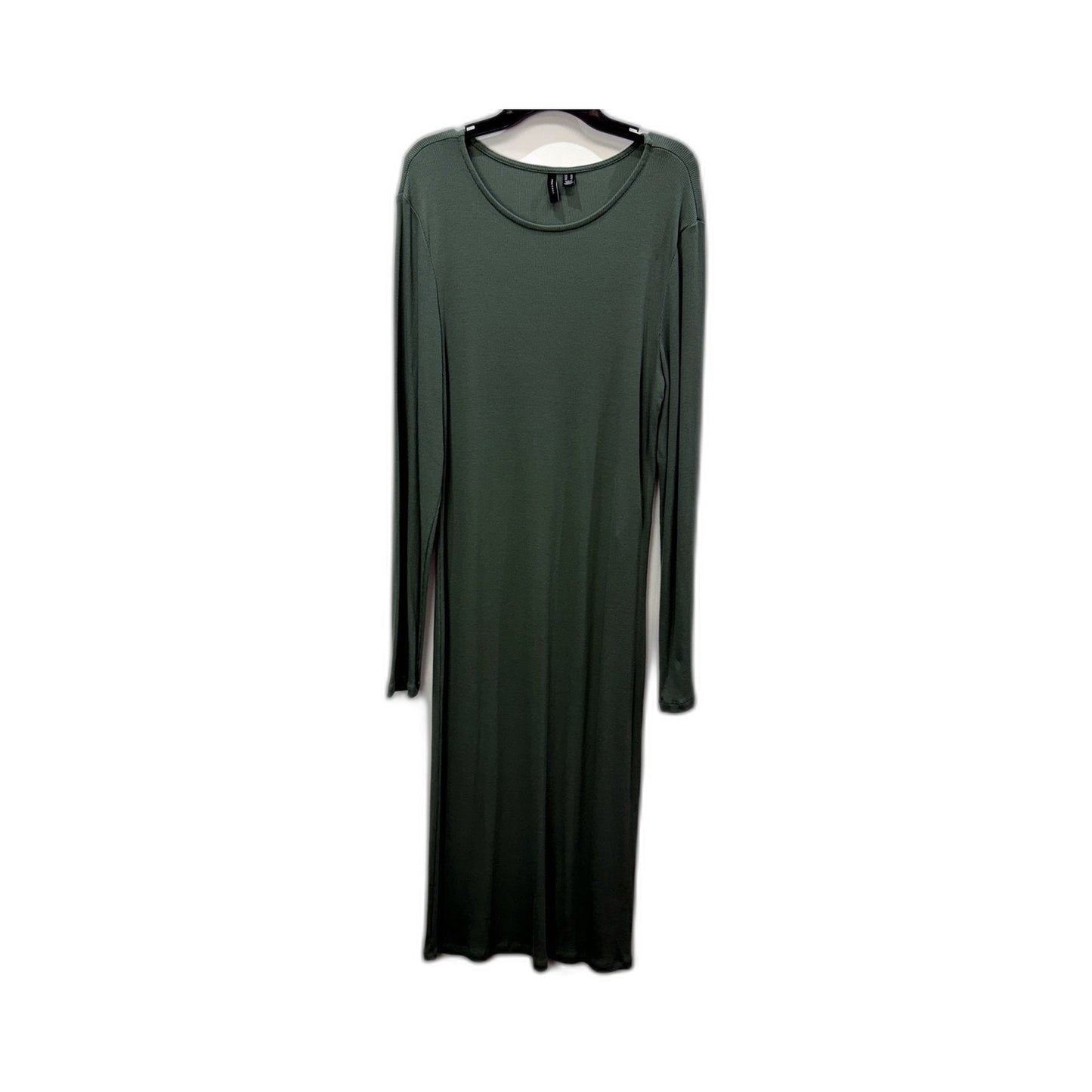 Vero Moda Womens Olive Green Maxi Dress with Long Sleeves, Size XL NEW