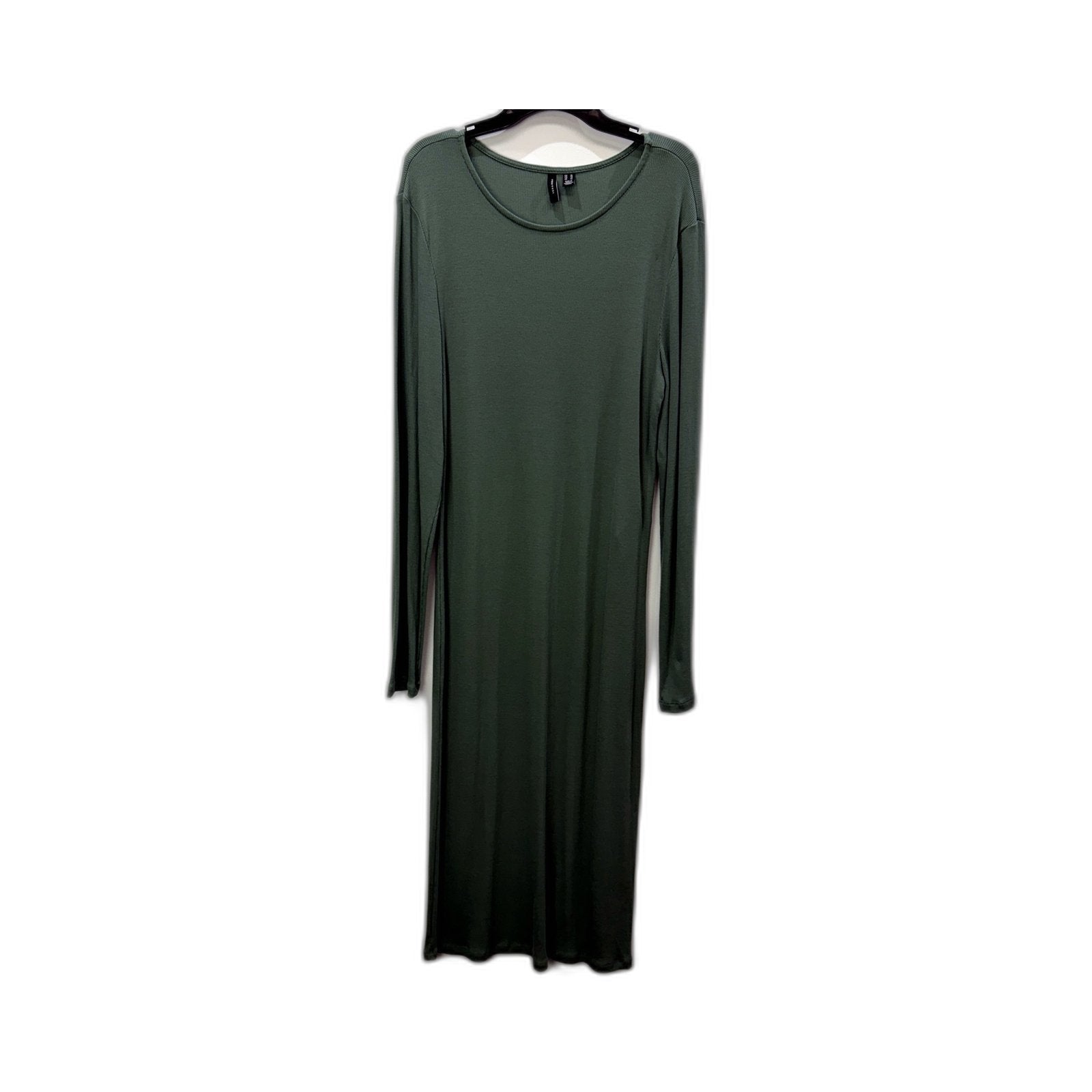 Vero Moda Womens Olive Green Maxi Dress with Long Sleeves, Size XL NEW