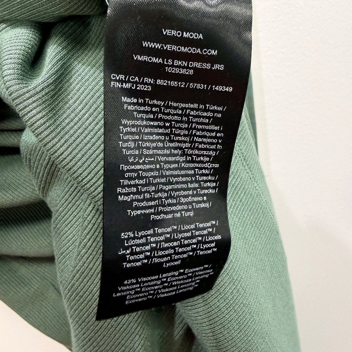 Vero Moda Womens Olive Green Maxi Dress with Long Sleeves, Size XL NEW