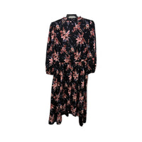 Marcs Womens Bouquet-Hearted Silk Dress in Black Multi, Size 12 NEW