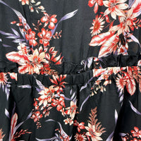 Marcs Womens Bouquet-Hearted Silk Dress in Black Multi, Size 12 NEW
