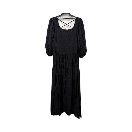 Three of Something Womens Tiered Maxi Dress Criss-Cross Back Black Size XXL NEW