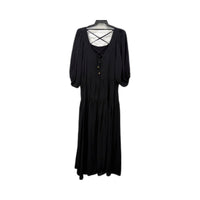 Three of Something Womens Tiered Maxi Dress Criss-Cross Back Black Size XXL NEW