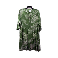 One Summer Womens Floral Print Button Front V-Neck Dress Green Size 16 Size NEW