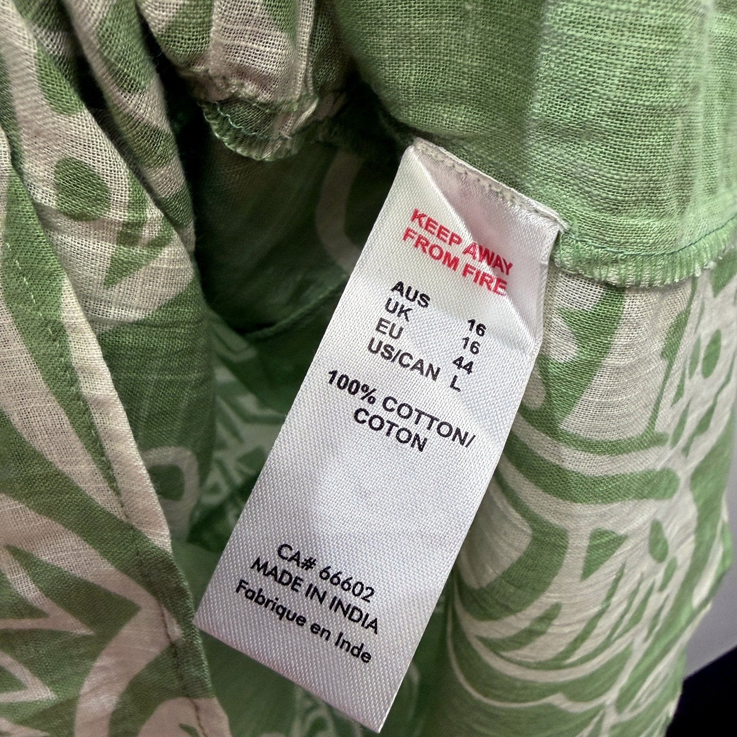 One Summer Womens Floral Print Button Front V-Neck Dress Green Size 16 Size NEW
