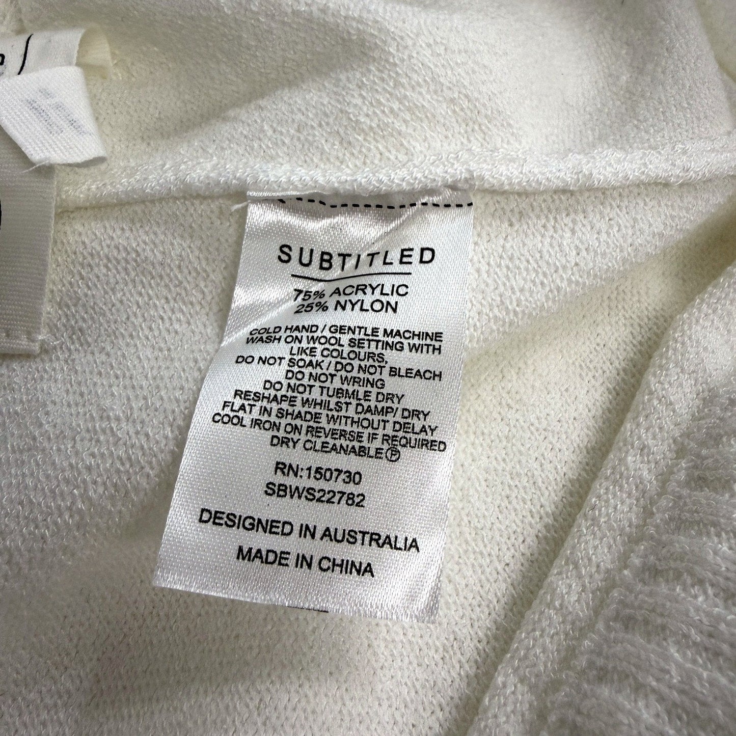 Subtitled Womens Casual Soft Lounge Sweatpants in White - Size S
