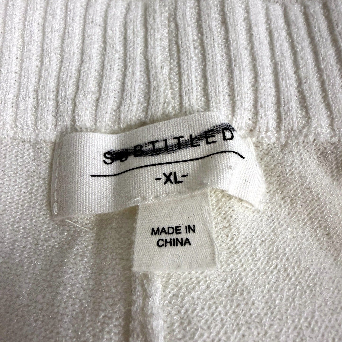 Subtitled Womens Casual Sweatpants Lounge Pants Acrylic Nylon White Size XL