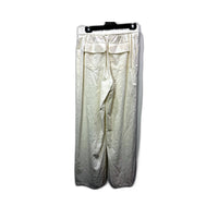 Subtitled Womens Cream Wide Leg Drawstring Cotton Casual Pants, Size M