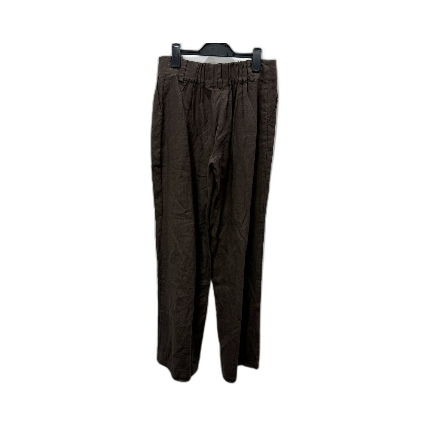 Subtitled Womens Brown Linen Pants Casual Comfortable Cotton Blend Size L NEW