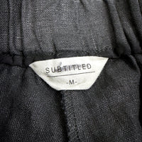 Subtitled Womens Elastic Waist Drawstring Black Pants, Size M NEW