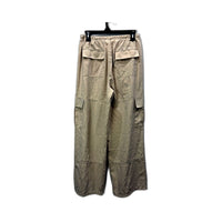 Subtitled Womens Beige Cargo Pants with Elastic Waist and Drawstring Size M NEW