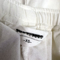 Subtitled Womens Palazzo Pants Linen Rayon Wide Leg Elastic Waist Ivory NEW