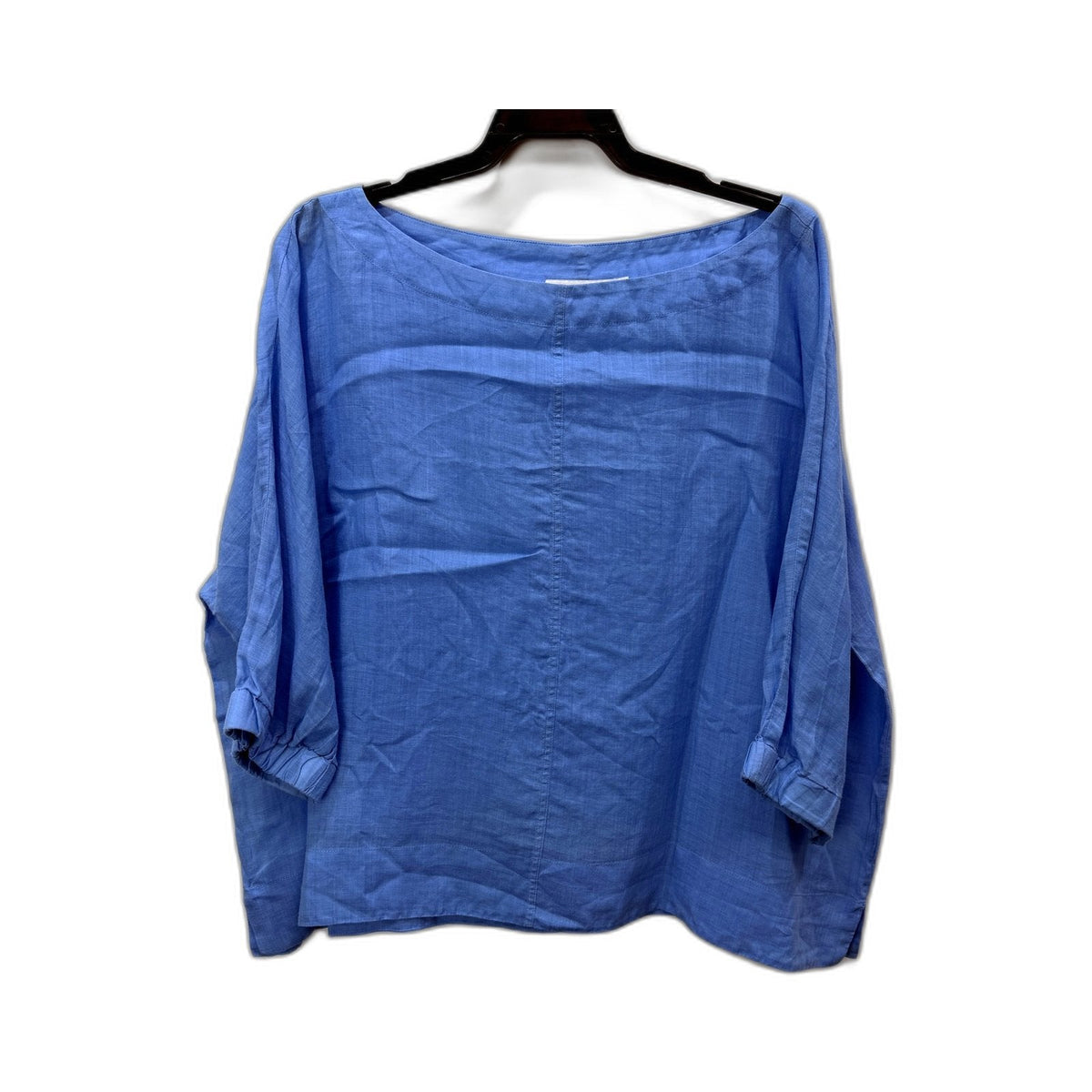Sportscraft Womens Blue Puff Sleeve Relaxed Pullover Blouse Size 16 NEW