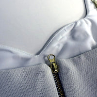 Manning Womens Zip Business Bra Crop Top, Off White, Size 14 NEW