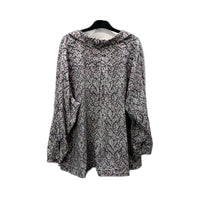 Autograph Womens Button-Down Shirt Leopard Print Long Sleeve Gray Size 24
