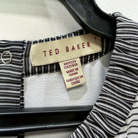 Ted Baker Womens Sleeveless Striped Blouse in Black and White, Size 1