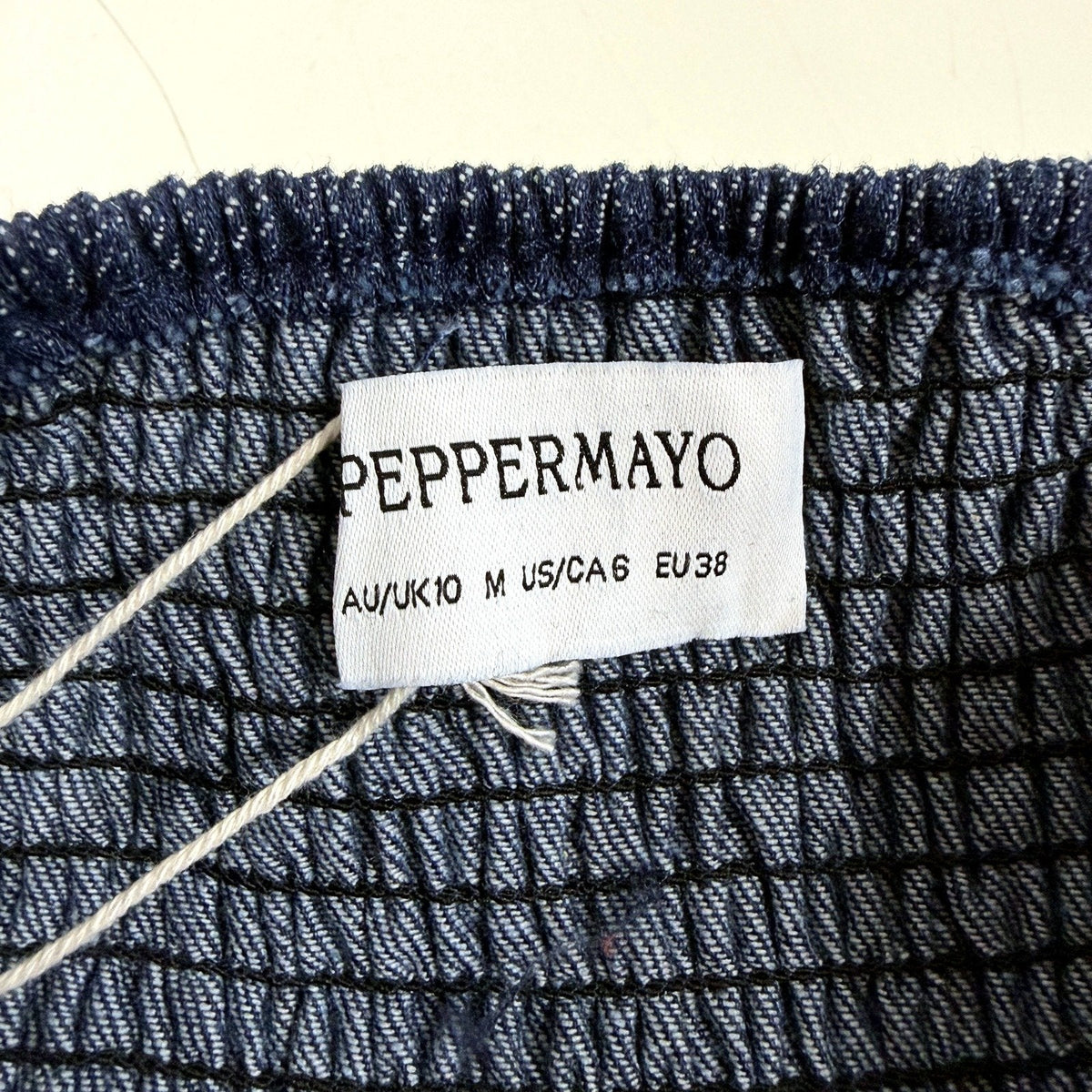 Peppermayo Womens Denim Mini Dress - Casual Short Blue Size 10 NEW