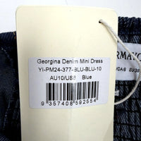 Peppermayo Womens Denim Mini Dress - Casual Short Blue Size 10 NEW