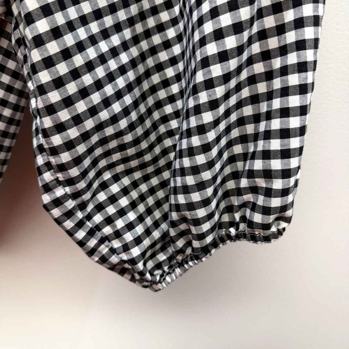 Isobelle Womens Gingham Blouse Puff Sleeve Tie Neck Checkered Shirt Sz 18 NEW