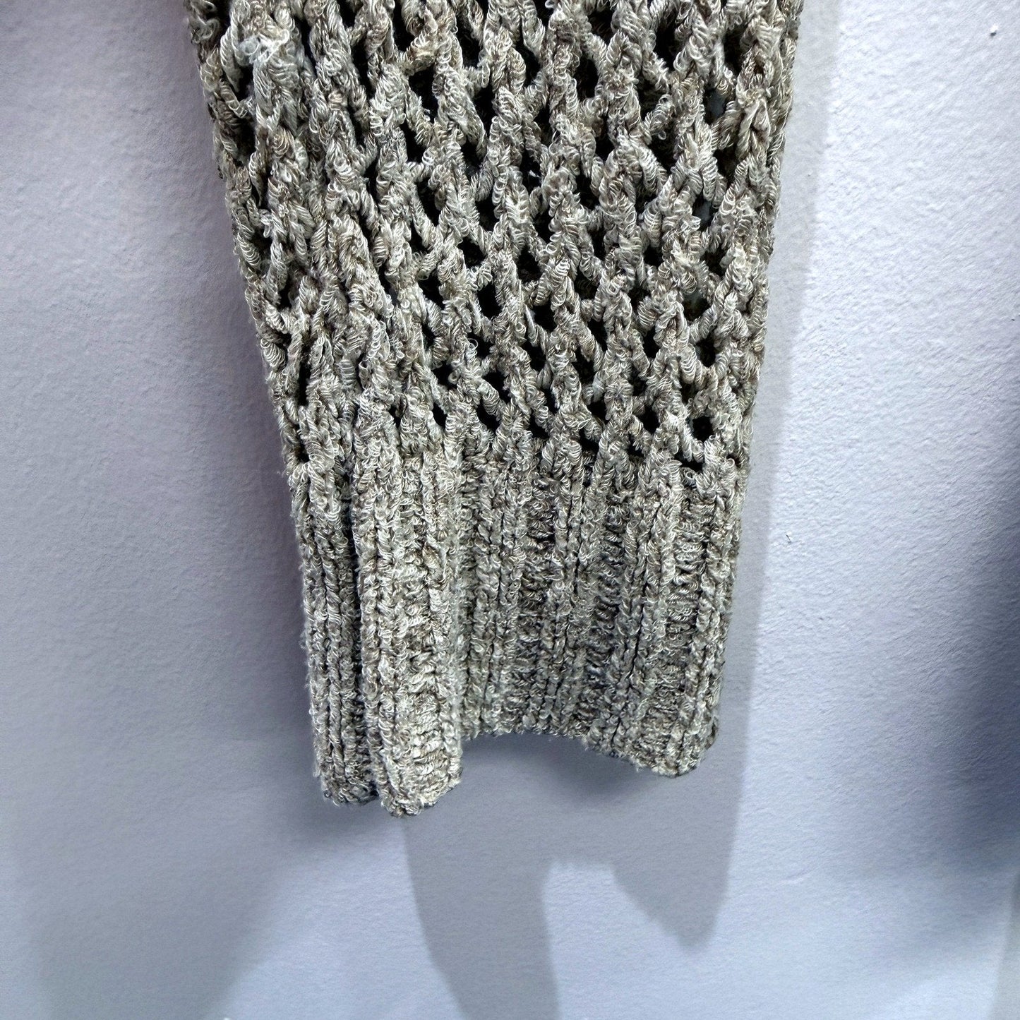 Lee Cooper Womens Beige Pullover Knit Mesh Sweater Size 14