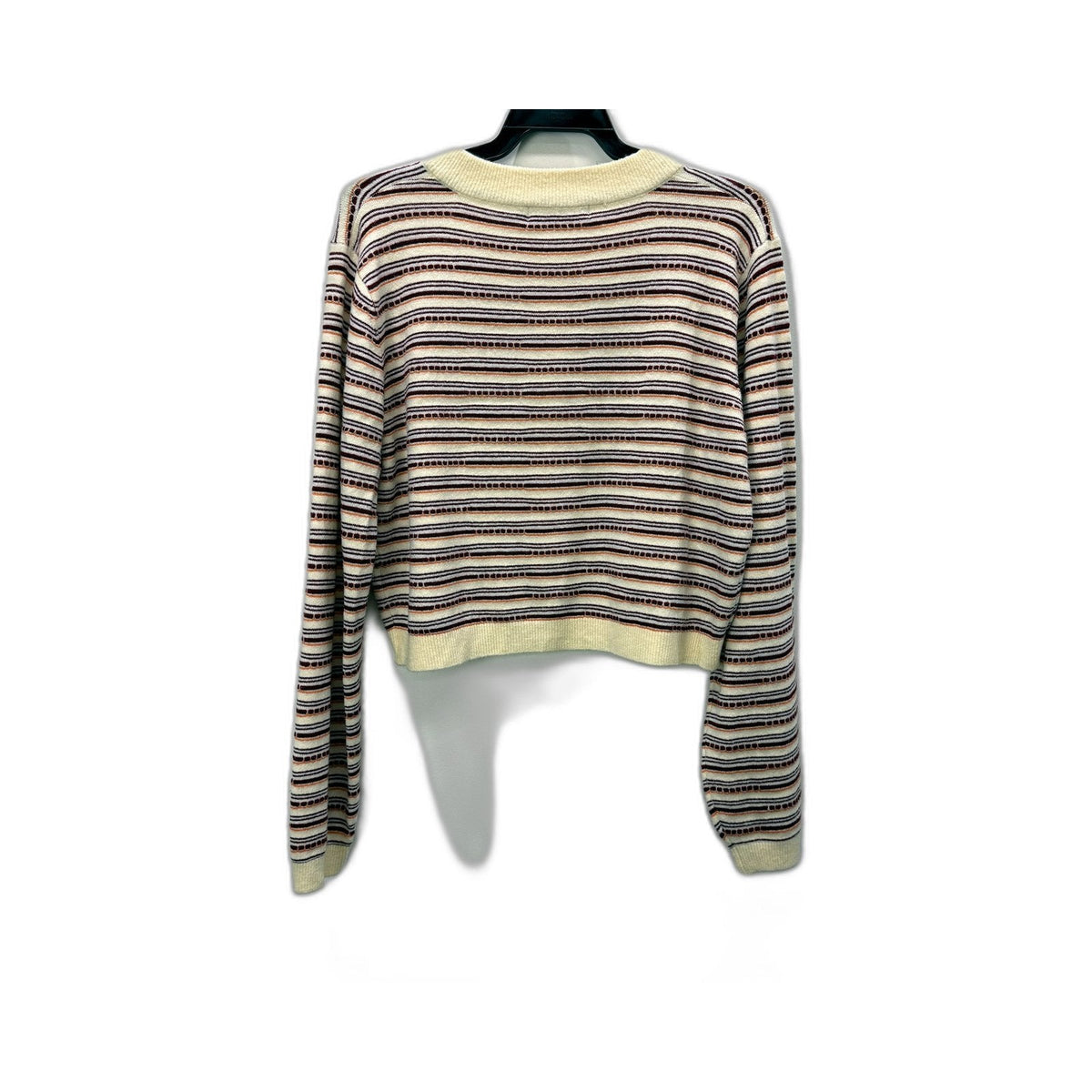 Allabouteve Womens Striped Cropped Cardigan Lightweight Casual Multi Color NEW