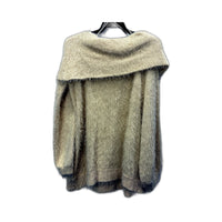 Pink Diamond Womens Oversized Fuzzy Cowl Neck Pullover Sweater Cream Size M/L
