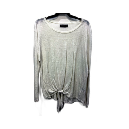 Sussan Womens Knot Front Pullover Sweatshirt in White, Size M