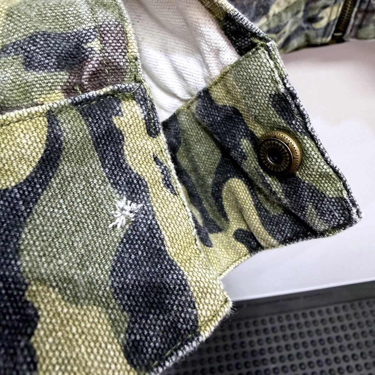 Abrand Mens Green Camouflage Military Fatigue Jacket, Medium Size NEW