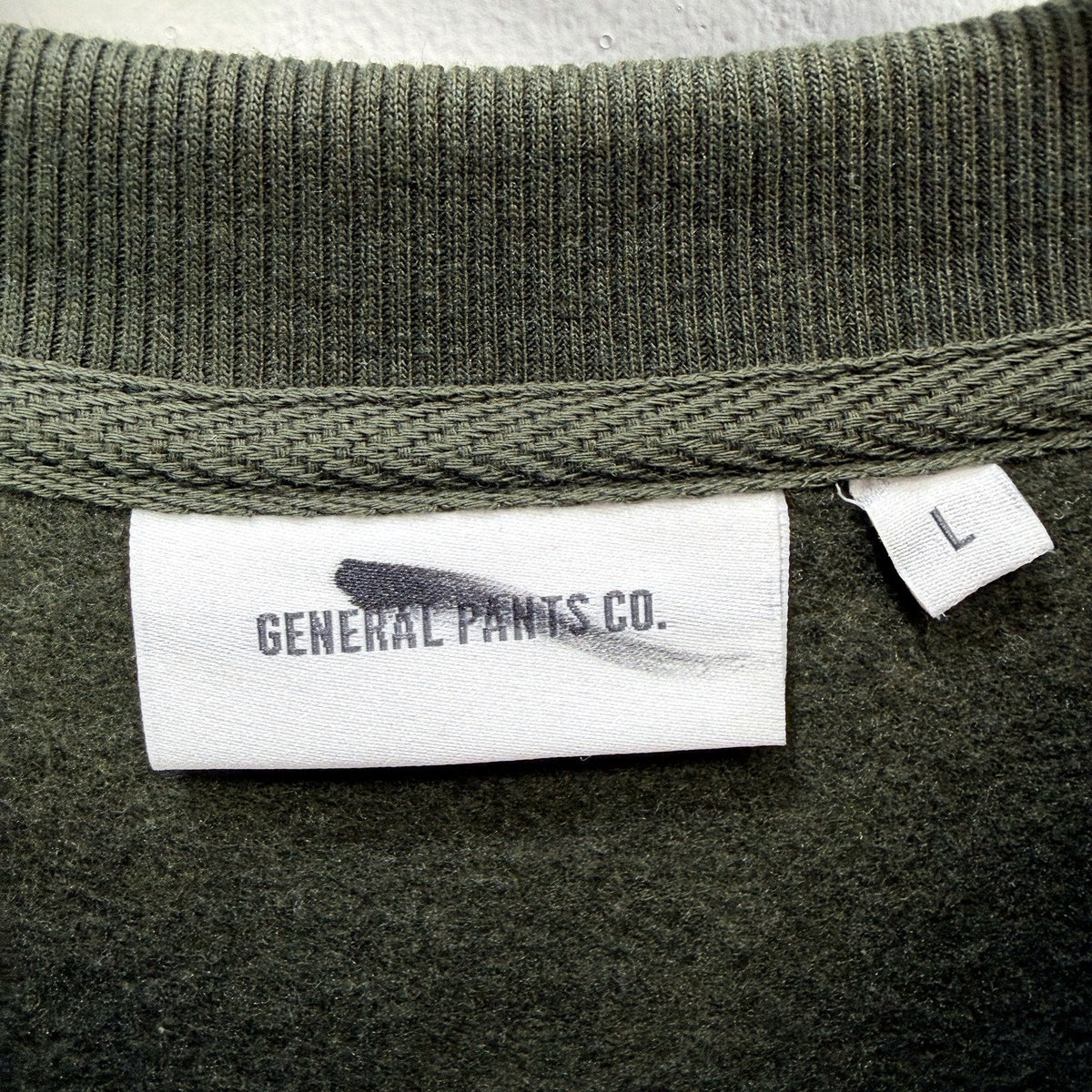General Pants Co. Mens Olive Green Pullover Sweatshirt in Large Size NEW