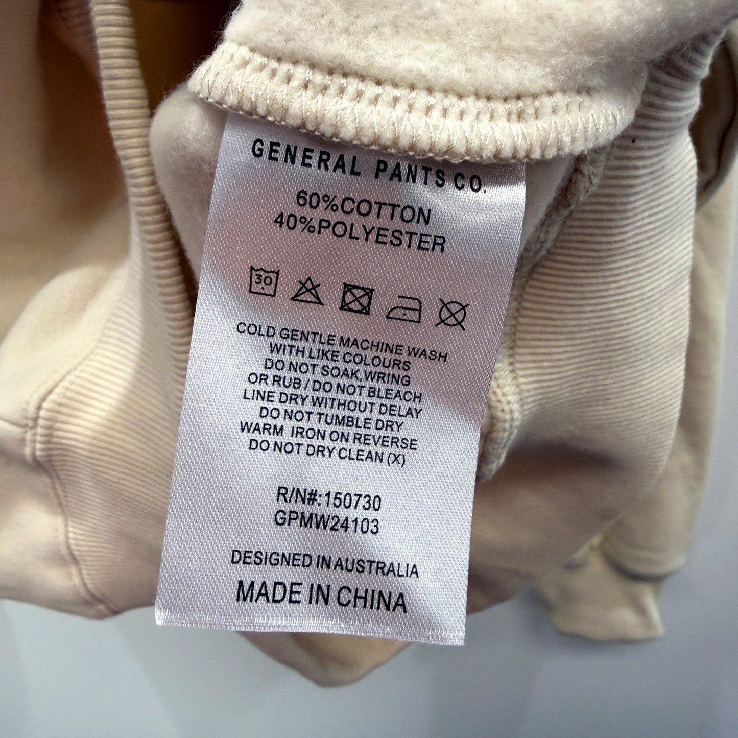 General Pants Co. Mens Beige Pullover Sweatshirt in Size M