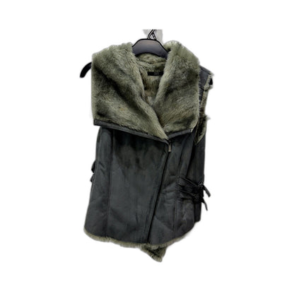 Fate Womens Faux Fur Vest - Soft, Warm Acrylic Green Small